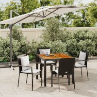 vidaXL 5-tlg. Garten-Essgruppe mit Kissen Schwarz Poly...