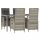 vidaXL 5-tlg. Garten-Essgruppe mit Kissen Grau Poly Rattan