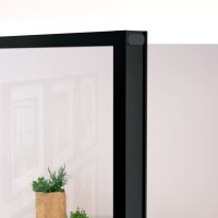 vidaXL Innent&uuml;r Schwarz 76x201,5 cm Hartglas &amp; Aluminium Schlank