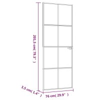 vidaXL Innent&uuml;r Schwarz 76x201,5 cm Hartglas &amp; Aluminium Schlank