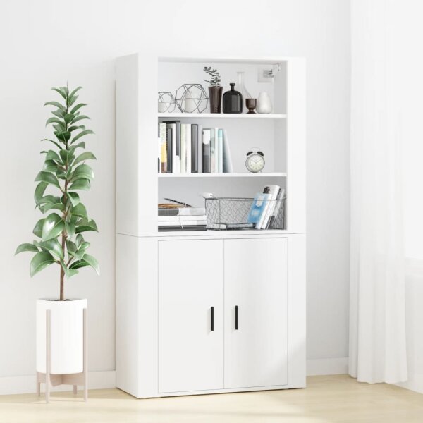 vidaXL Highboard Wei&szlig; Holzwerkstoff