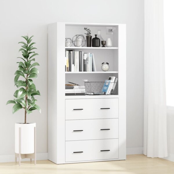 vidaXL Highboard Wei&szlig; Holzwerkstoff