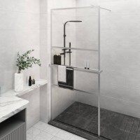 vidaXL Duschwand mit Ablage f&uuml;r Walk-In-Dusche Chrom 80x195 cm ESG