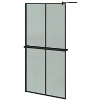 vidaXL Duschwand mit Ablage f&uuml;r Walk-In-Dusche Schwarz 100x195 cm ESG