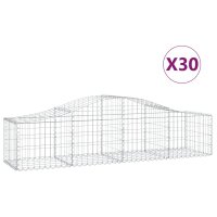 vidaXL Gabionen mit Hochbogen 30 Stk. 200x50x40/60 cm...