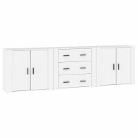 vidaXL Sideboards 3 Stk. Wei&szlig; Holzwerkstoff