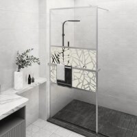 vidaXL Duschwand mit Ablage für Walk-In-Dusche Chrom...