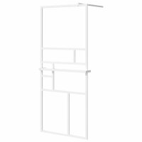 vidaXL Duschwand mit Ablage f&uuml;r Walk-In-Dusche Wei&szlig; 80x195 cm ESG