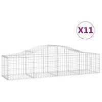 vidaXL Gabionen mit Hochbogen 11 Stk. 200x50x40/60 cm...