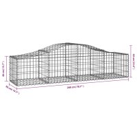 vidaXL Gabionen mit Hochbogen 9 Stk. 200x50x40/60 cm Verzinktes Eisen