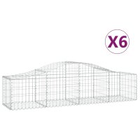 vidaXL Gabionen mit Hochbogen 6 Stk. 200x50x40/60 cm...