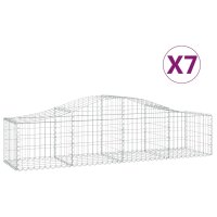 vidaXL Gabionen mit Hochbogen 7 Stk. 200x50x40/60 cm...