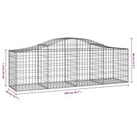 vidaXL Gabionen mit Hochbogen 4 Stk. 200x50x60/80 cm Verzinktes Eisen