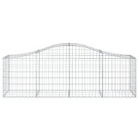 vidaXL Gabionen mit Hochbogen 4 Stk. 200x50x60/80 cm Verzinktes Eisen