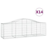 vidaXL Gabionen mit Hochbogen 14 Stk. 200x50x60/80 cm...