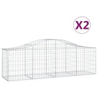 vidaXL Gabionen mit Hochbogen 2 Stk. 200x50x60/80 cm...