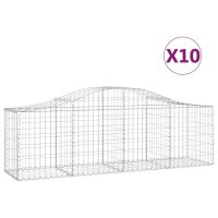 vidaXL Gabionen mit Hochbogen 10 Stk. 200x50x60/80 cm...