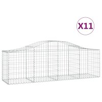 vidaXL Gabionen mit Hochbogen 11 Stk. 200x50x60/80 cm...