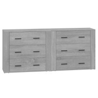 vidaXL Sideboards 2 Stk. Grau Sonoma Holzwerkstoff