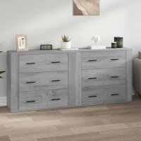 vidaXL Sideboards 2 Stk. Grau Sonoma Holzwerkstoff