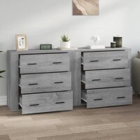 vidaXL Sideboards 2 Stk. Grau Sonoma Holzwerkstoff