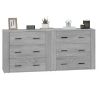 vidaXL Sideboards 2 Stk. Grau Sonoma Holzwerkstoff