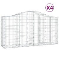 vidaXL Gabionen mit Hochbogen 4 Stk. 200x50x100/120cm...