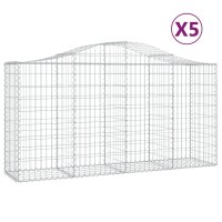 vidaXL Gabionen mit Hochbogen 5 Stk. 200x50x100/120cm...