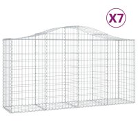 vidaXL Gabionen mit Hochbogen 7 Stk. 200x50x100/120cm...