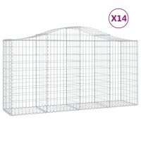 vidaXL Gabionen mit Hochbogen 14 Stk 200x50x100/120cm...