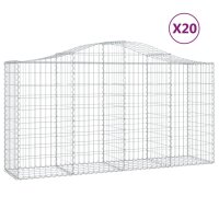 vidaXL Gabionen mit Hochbogen 20 Stk 200x50x100/120cm...