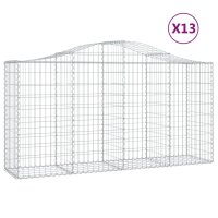 vidaXL Gabionen mit Hochbogen 13 Stk 200x50x100/120cm...