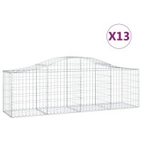 vidaXL Gabionen mit Hochbogen 13 Stk. 200x50x60/80 cm...