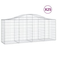 vidaXL Gabionen mit Hochbogen 25 Stk. 200x50x80/100cm...