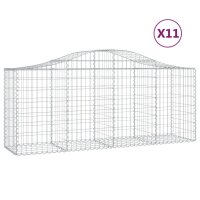 vidaXL Gabionen mit Hochbogen 11 Stk. 200x50x80/100cm...