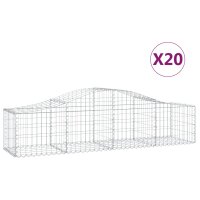 vidaXL Gabionen mit Hochbogen 20 Stk. 200x50x40/60 cm...