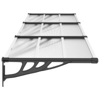 vidaXL T&uuml;rvordach Schwarz und Transparent 297,5x90 cm Polycarbonat