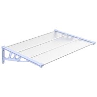 vidaXL T&uuml;rvordach Grau und Transparent 122x90 cm Polycarbonat