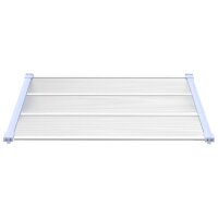 vidaXL T&uuml;rvordach Grau und Transparent 122x90 cm Polycarbonat