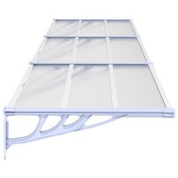 vidaXL T&uuml;rvordach Grau und Transparent 358,5x90 cm Polycarbonat