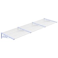 vidaXL T&uuml;rvordach Grau und Transparent 297,5x90 cm Polycarbonat