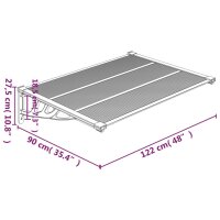 vidaXL T&uuml;rvordach Schwarz 122x90 cm Polycarbonat