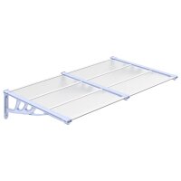 vidaXL T&uuml;rvordach Grau und Transparent 152,5x90 cm Polycarbonat