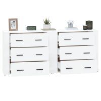 vidaXL Sideboards 2 Stk. Wei&szlig; Holzwerkstoff