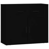 vidaXL Sideboards 3 Stk. Schwarz Holzwerkstoff