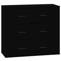 vidaXL Sideboards 3 Stk. Schwarz Holzwerkstoff