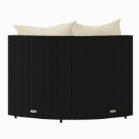 vidaXL Garten-Ecksofas mit Kissen 2 Stk. Schwarz Poly Rattan