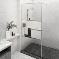 vidaXL Duschwand mit Ablage f&uuml;r Walk-In-Dusche Chrom 100x195 cm ESG