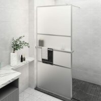 vidaXL Duschwand mit Ablage f&uuml;r Walk-In-Dusche Chrom 80x195 cm ESG