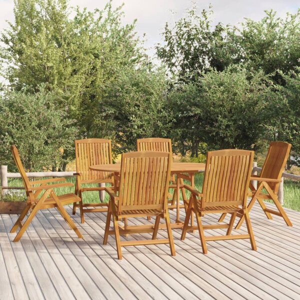 vidaXL Gartenst&uuml;hle 6 Stk. Verstellbar Massivholz Teak